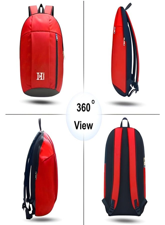 H-HEMES 12L Backpack for School, College, Office & Travel | Lightweight 2 Compartment for Men & Women (Red) - Image 5